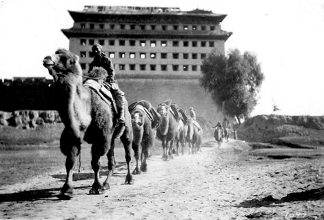 Qianmen Gate and Camels – Peking