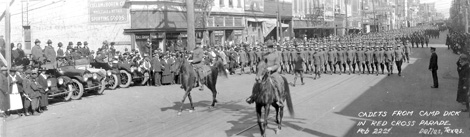 Dallas, TX - Cadets from Camp Dick in Red Cross Parade