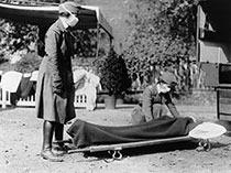 Two American Red Cross Nurses Demonstrate Treatment Practices During the Influenza Pandemic of 1918