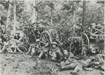 Artillerymen Resting in Forest After All-Night Hike